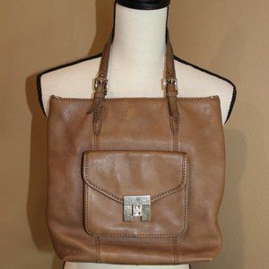 "TOMMY HILFIGER" TAN LEATHER Shoulder Bag